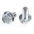 White Zinc Plated Hex Flange Bolt DIN 6921,  Size 8 mm Length 16 mm Grade 8.8  